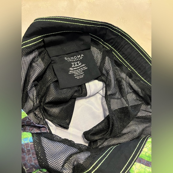 EUC Sonoma Green and Gray Swim Shorts Men’s XXL, Velcro waist & 3 pockets - Picture 4 of 9